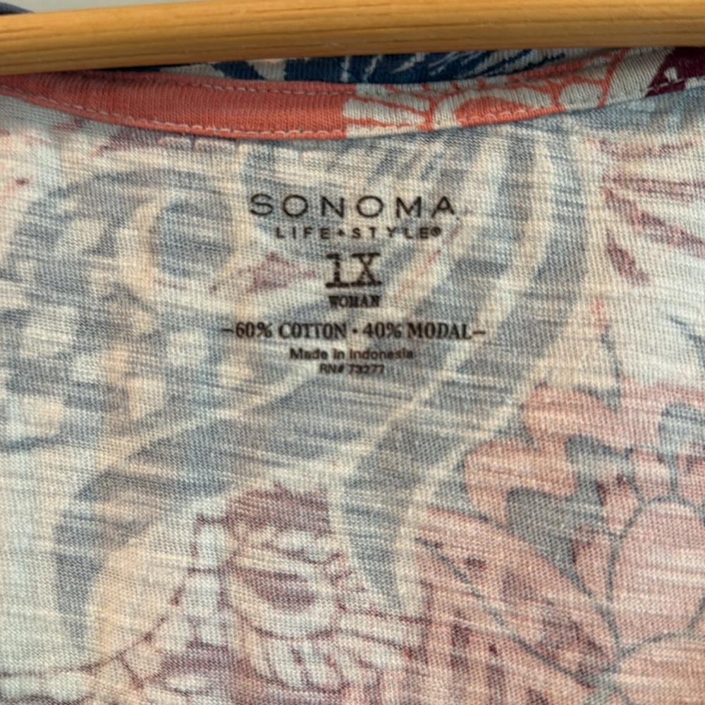 Sonoma | Pink and Red Paisley Bohemian Fitted Tank Top - Picture 3 of 9